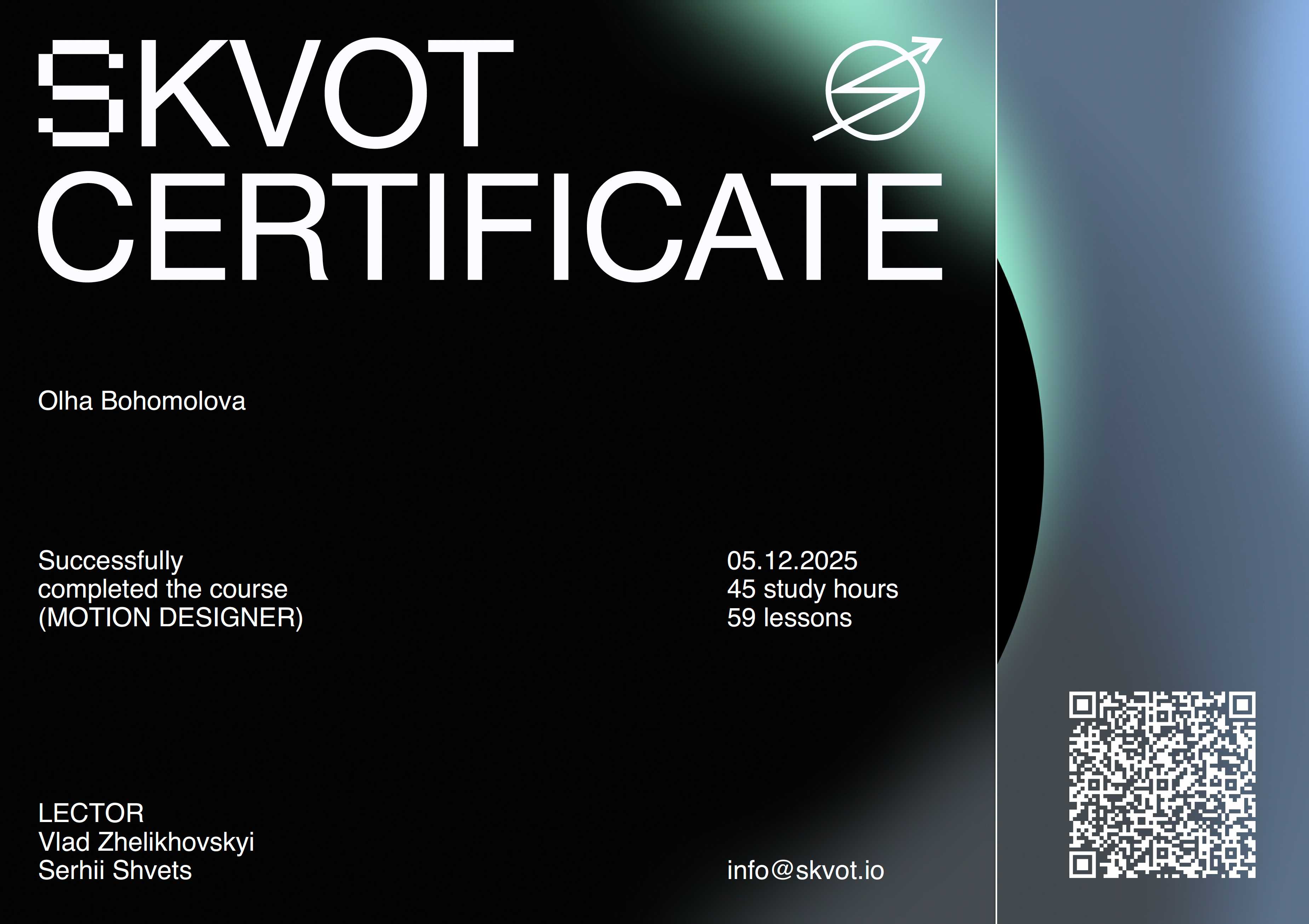 Motion Designer - SKVOT Zertifikat